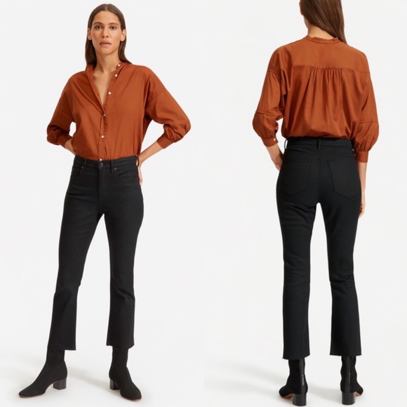 Everlane Denim - Everlane Kick Crop High Rise Jeans Black 26 Reg